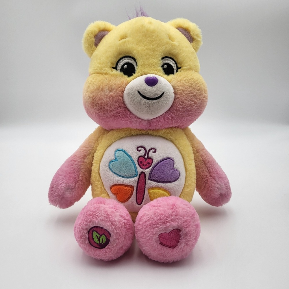 Care Bears Calming Heart Bear Plush 14" Butterfly Belly Stuffed Animal Basic Fun